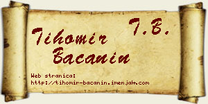Tihomir Bačanin vizit kartica